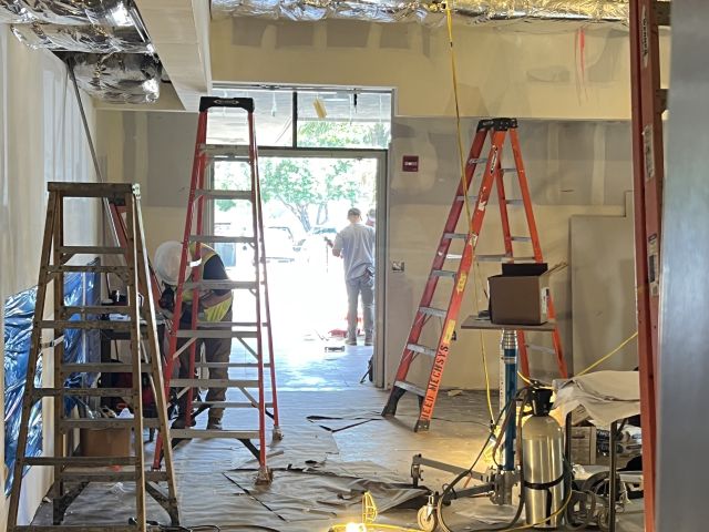 Microscope room under construction