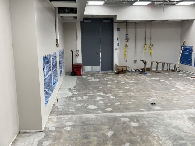 Microscope room before floor