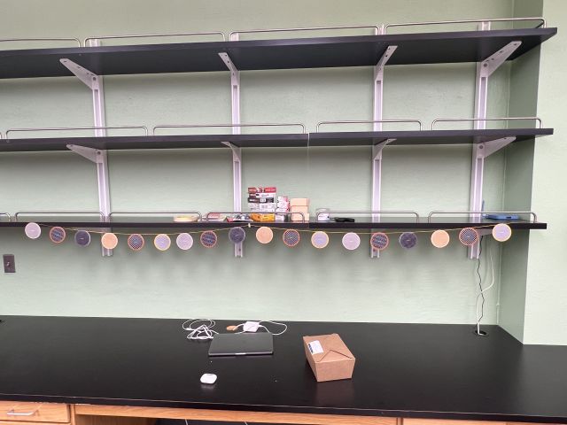 Decorative EM grid bunting from Quantifoil