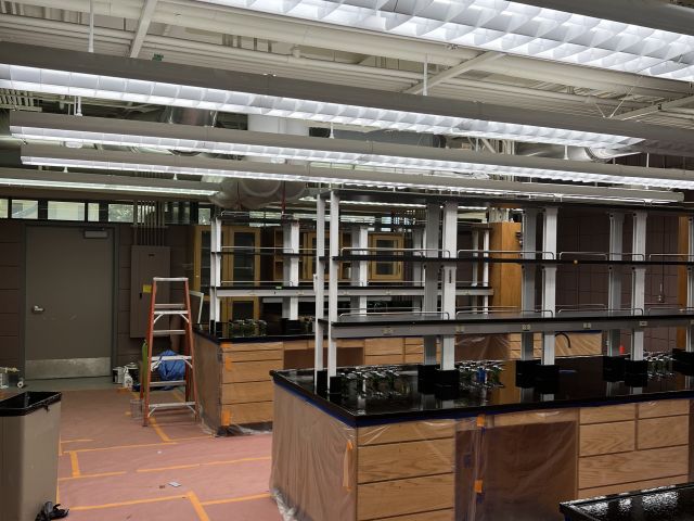 Fresh benchtops before floor installation