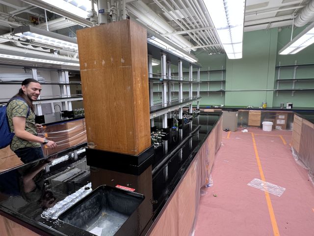 Fresh benchtops before floor installation