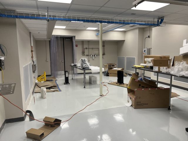 Starting to move into the microscope room