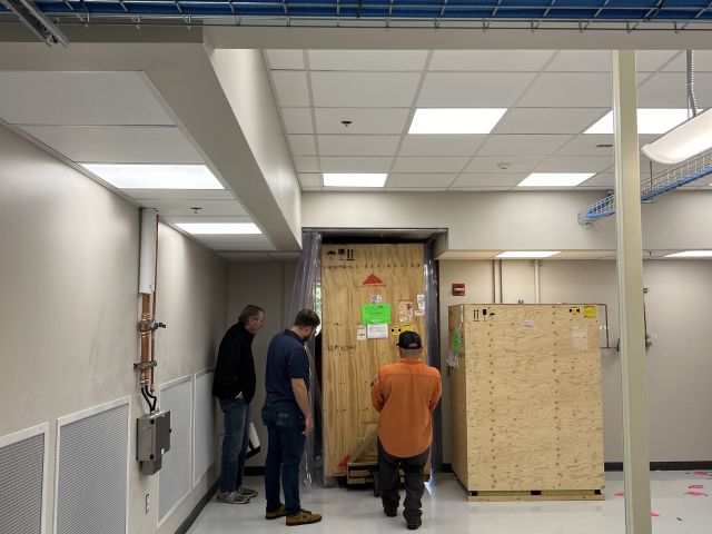 Biggest box barely fits through the doorway. Perfect fit!