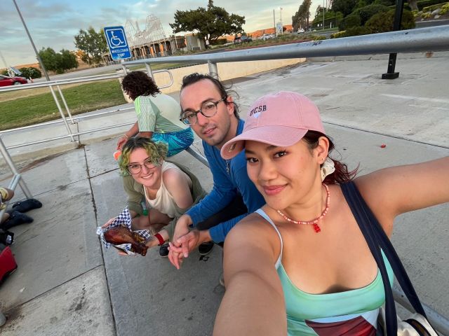 Waiting for the bus at the end of the day