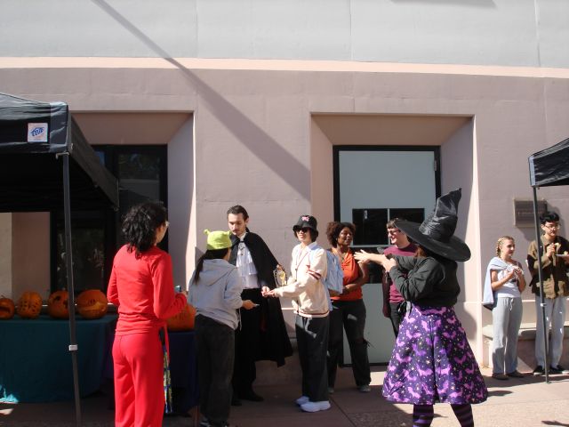 Several others also dressed in costume