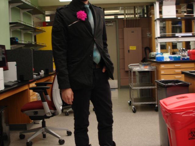 Peter dressed as a calavera (skeleton)