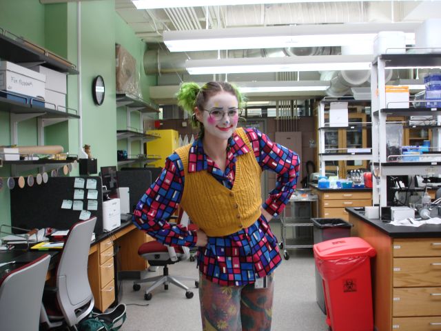Rowan dressed as a clown