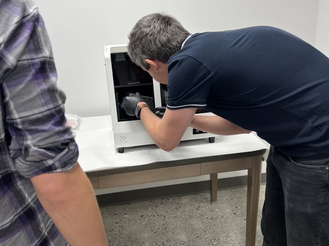 Pierre working on bioprinter